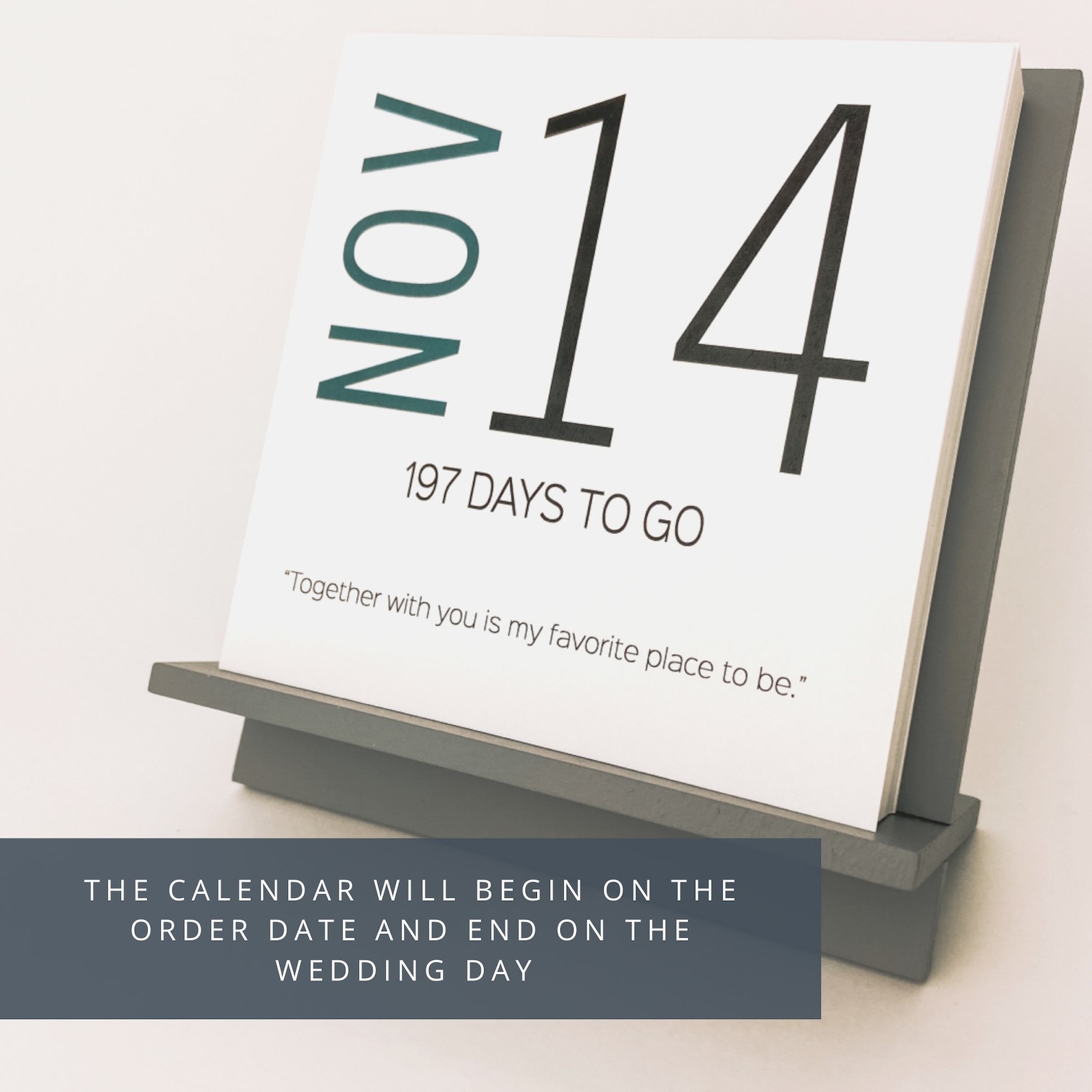 Wedding Countdown Customized Calendar Engagement Gifts Etsy