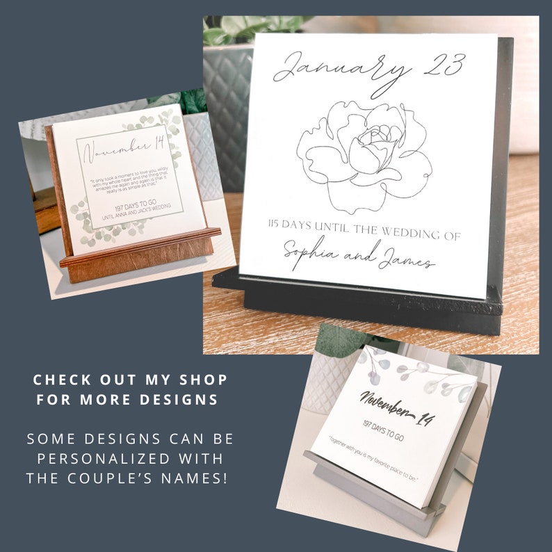 Wedding Countdown Customized Calendar Engagement Gifts Unique Personalized Engagement Present image 10