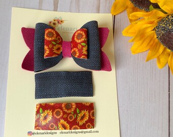 baby bling sunflower bow