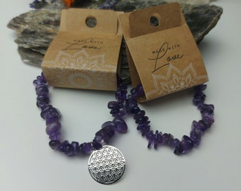 Armband / Amethyst / Blume des Lebens