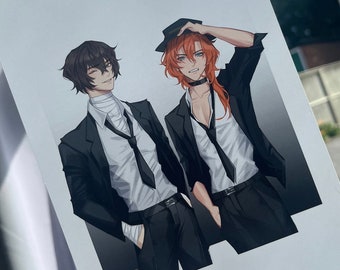 Bungou Stray Dogs Art Print / Soukoku Art Print / Dazai Osamu / Chuuya Nakahara / BSD Merch