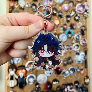 Honkai Star Rail Blade Cat Charm / Glitter Acrylic Charm