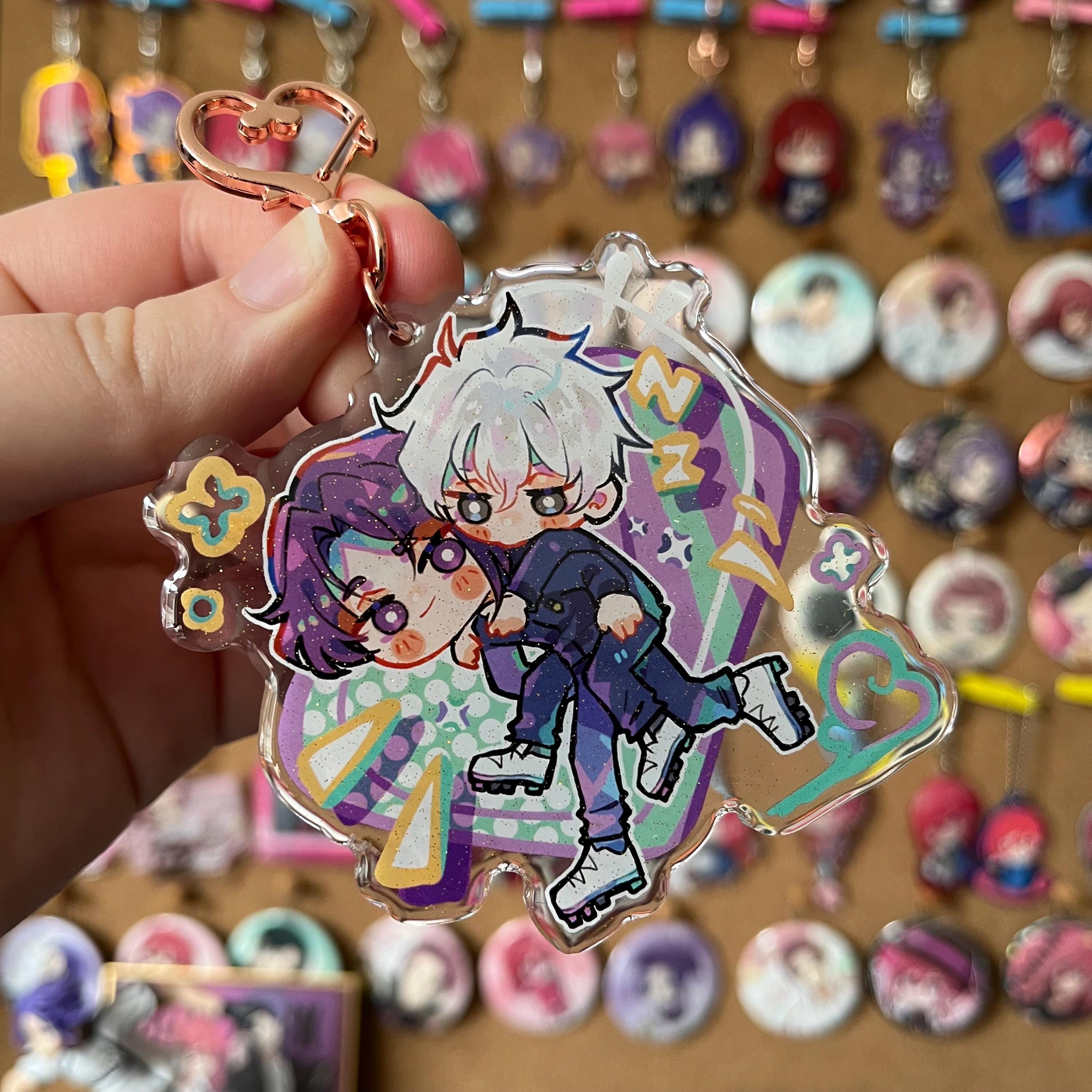 Porte-clés Acrylique BlueLocks Chibi - Figure Anime - Pendentif Bleu - 5 Cm - Pour Sac, Clés, Fan