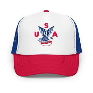 USA Eagle American Patriotic Foam Trucker Snapback Red White and Blue