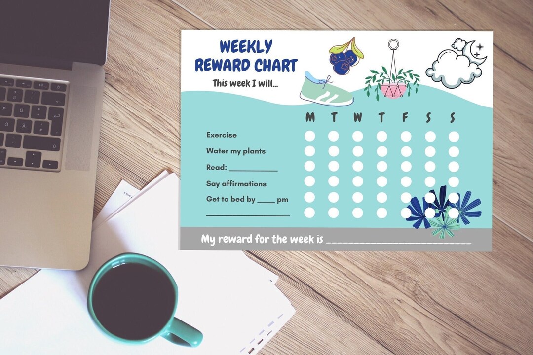 Printable Weekly Adult Reward Chart Weekly Reward to Do - Etsy