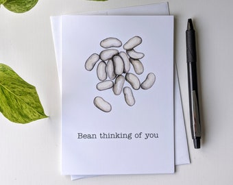 Bean Thinking of You | Cannellini Beans | Handmade Greeting Card