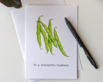 Wonderful Husbean | Green Beans | Handmade Greeting Card