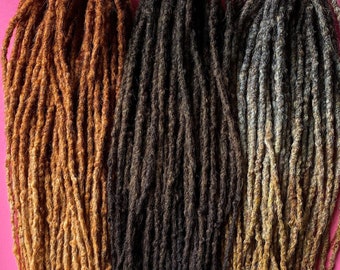 Ginger fall forest dreadlocks lumpy hair extensions full set synthetic dreads soft and thin natural look