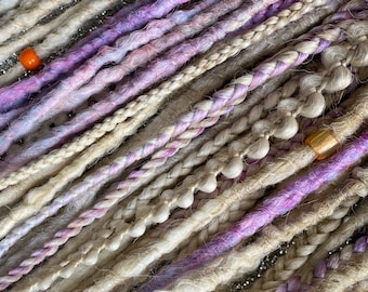 Crochet Synthetic Dreads Hair Extensions Lilac and White Accents natural looking extra soft