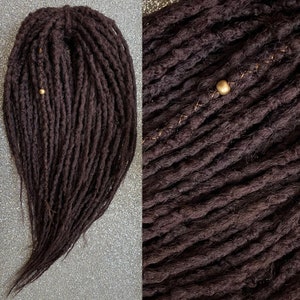 Synthetic dreadlocks hair extensions brown set double or single ended dreads and braids natural looking and extra soft