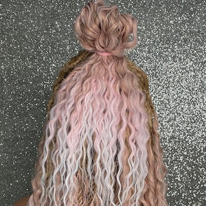 Boho Curly Crochet Dreadlocks Hair Extensions: Soft Synthetic Dreads 23&quot;