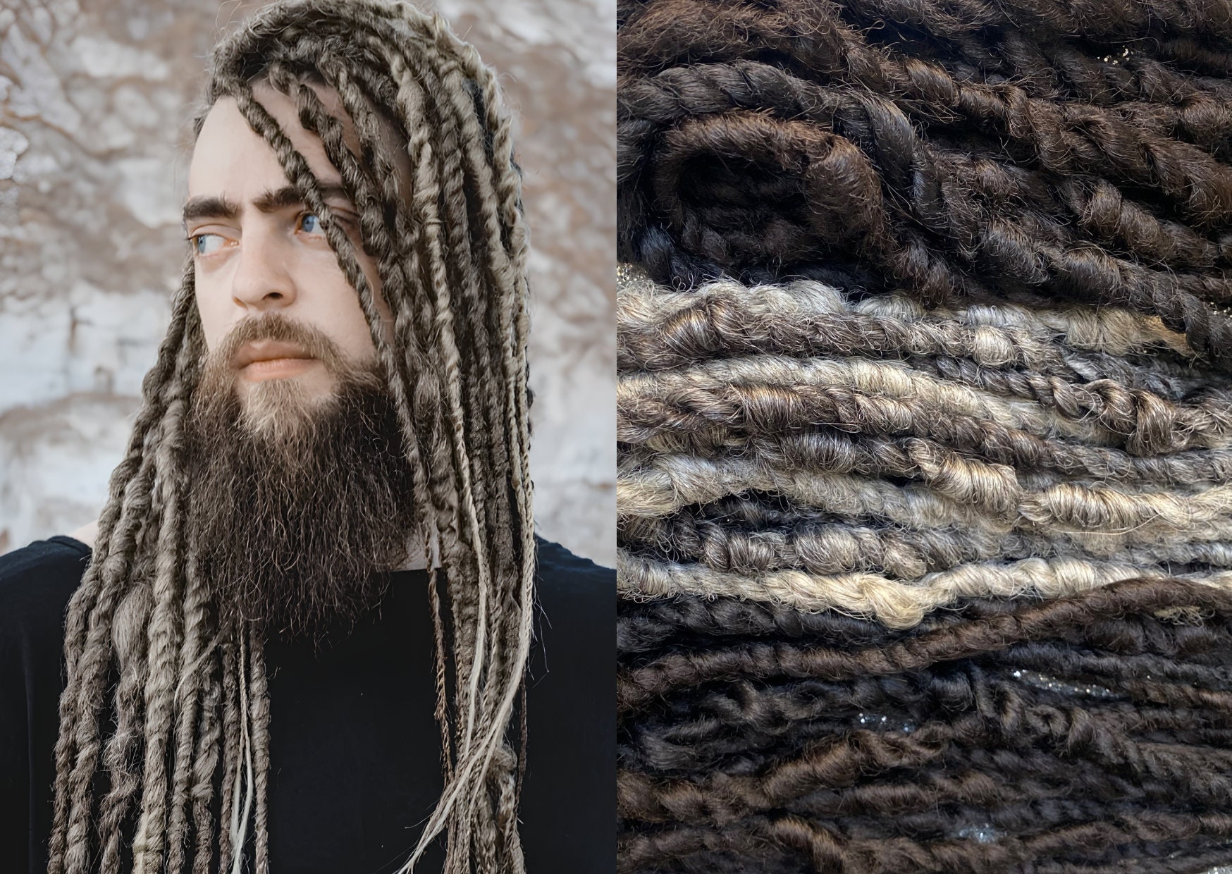 Designer Textured Double Ended Dreadlocks Hair Extensions Full Set ...