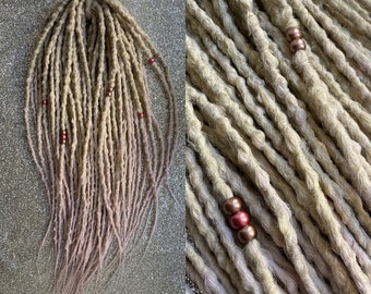 Crochet Synthetic dreadlocks hair extensions blonde to lavender and dusty pink double or single ended dreads and braids