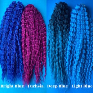 Curly dreadlocks hair extensions synthetic crochet wavy dreads long, natural look, soft and thin