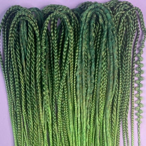 Smaragdgroen ombre volledige set DE dreads en senegal mix vlechten hair extensions lang, natuurlijke uitstraling, zacht en dun