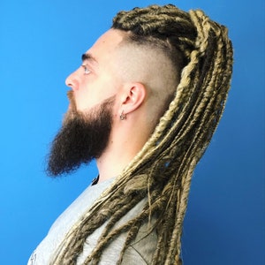 Men's dreadlocks smooth or lumpy hair extensions full set synthetic dreads soft and thin natural look image 6