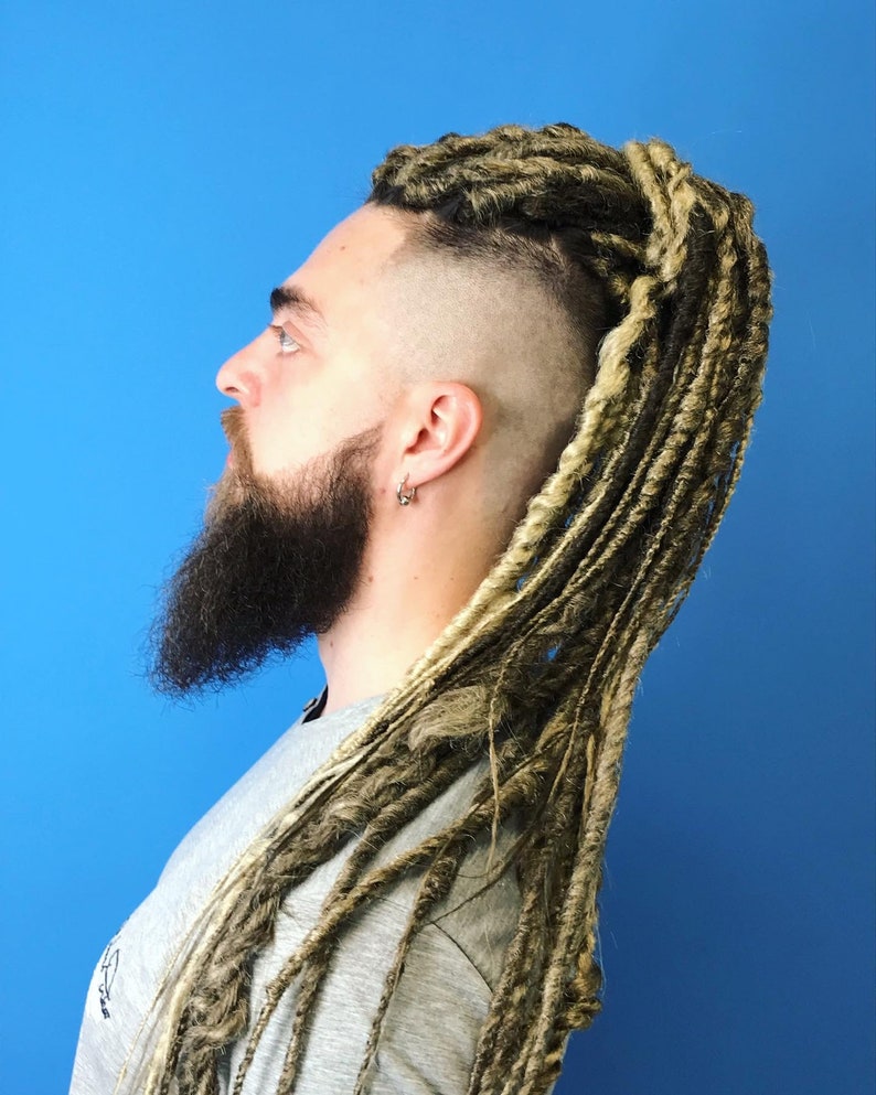 Men's dreadlocks smooth or lumpy hair extensions full set synthetic dreads soft and thin natural look image 6