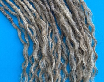 Curly loose ends boho ombre synthetic DE or SE dreads hair extensions full set long, natural look, soft and thin