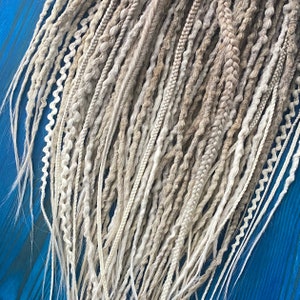 Crochet dreadlocks blonde ombre DE dreads and braids - Synthetic dreadlocks silver hair extensions long, natural look, soft and thin