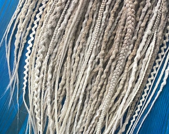Crochet dreadlocks blonde ombre DE dreads and braids - Synthetic dreadlocks silver hair extensions long, natural look, soft and thin