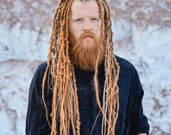 Men&#39;s dreadlocks smooth or lumpy hair extensions full set synthetic dreads soft and thin natural look