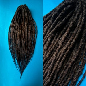 Dark Brown and Ombre Lumpy Synthetic dreadlocks hair extensions double or single ended dreads long, natural look, soft and thin