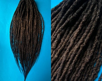 Dark Brown and Ombre Lumpy Synthetic dreadlocks hair extensions double or single ended dreads long, natural look, soft and thin