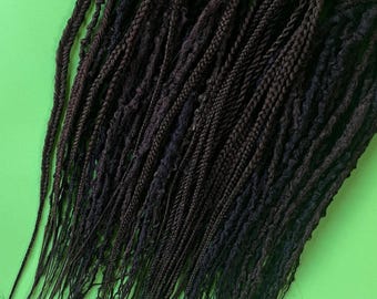 Brown Synthetic Dreads & Braids Mix – Long Double Ended Hair Extensions