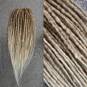 Blonde ombre set synthetische dreads Hair extensions en lila tinten Accenten lang, natuurlijke uitstraling, zacht en dun