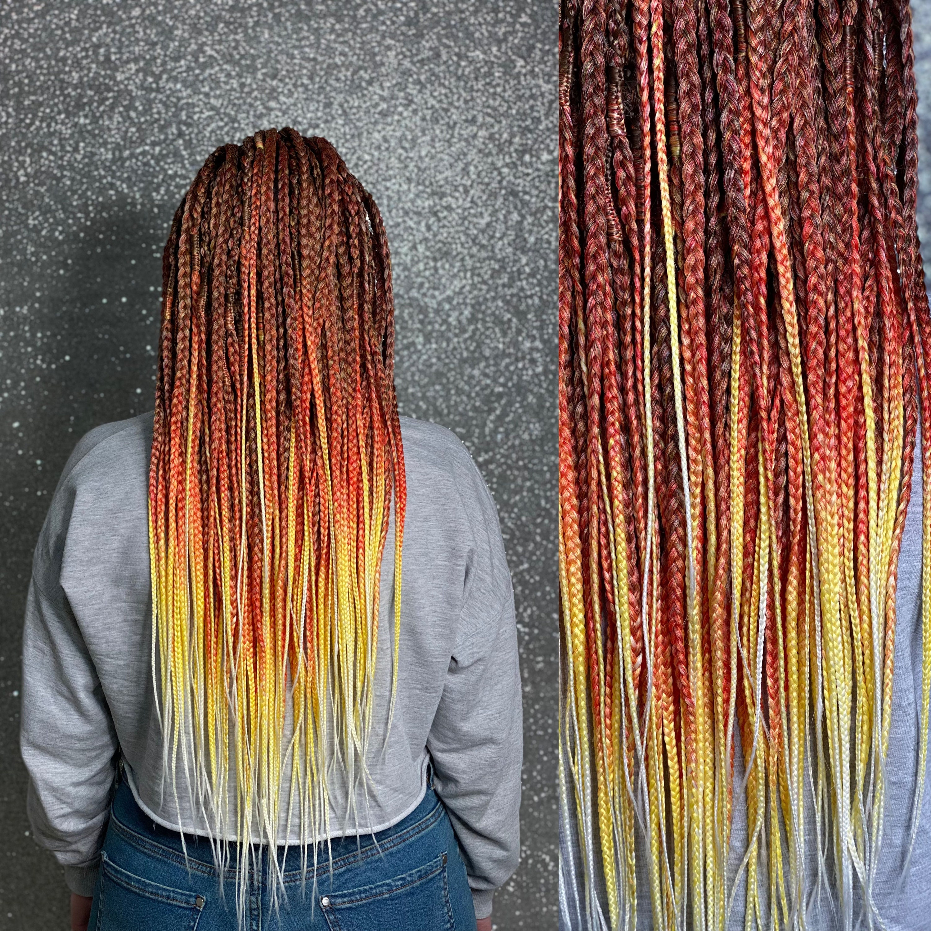 5 packs of Orange ombré braiding hair *NWT*
?? Amazon.com : Gozill Braiding Hair Pre Stretched Ombre Ginger  main image 4