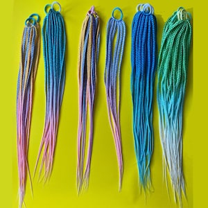 Colorful Synthetic Braided Ponytail Hair Extensions on elastic band long dreadlocks