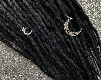 Total black set synthetic dreadlocks hair extensions long, natural look, soft and thin
