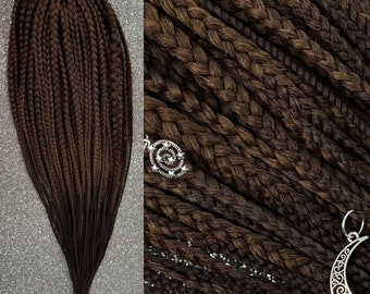 Brown Ombre Synthetic Braids Hair Extensions: 50 DE Full Set