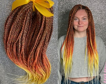 Ombre Orange Synthetic Braids: Double or Single Ended Hair Extensions