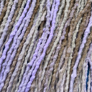 Blond Ombre Crochet Synthetic Dreadlocks Hair Extensions with Lilac Accents Lumpy Texture