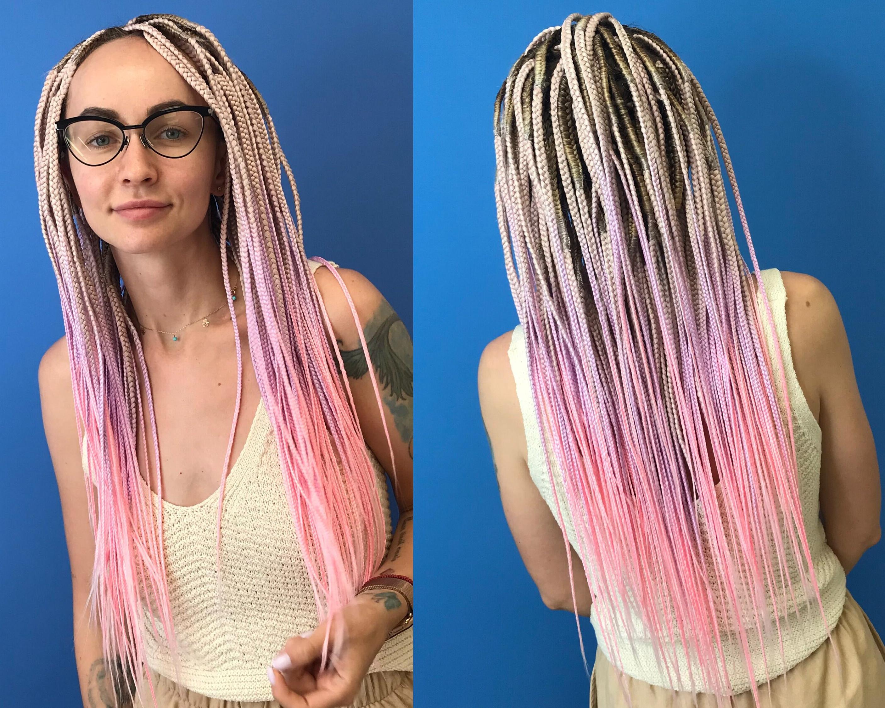 Pink,purple and Blonde dreadlocks accent Ponytail Extensions PONYTAILS - Pink Collection. Decorated Dreads, Braids, Curls main image 3