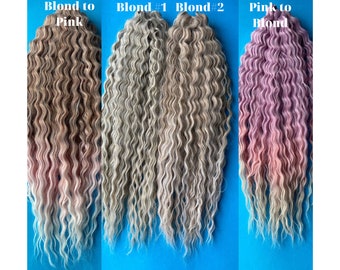 Curly dreadlocks hair extensions boho style synthetic crochet dreads long, natural look, soft and thin