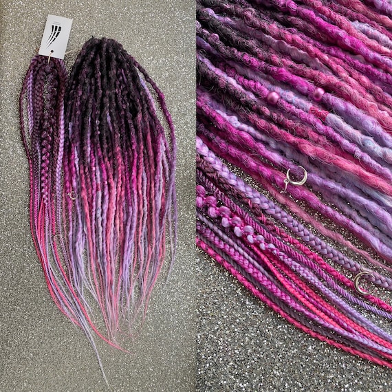 Ombre Synthetic Crochet Dreadlocks: Purple to Pink Hair Extensions