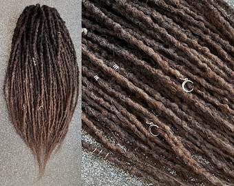 Synthetic dreadlocks hair extensions brown ombre set extra soft dreads and braids natural looking