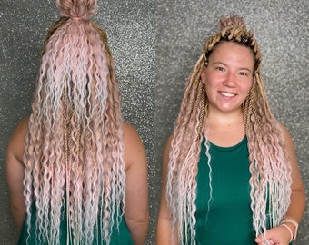 Lockige Dreadlocks Haarverlängerungen Boho Stil synthetische häkeln Dreadlocks lang, natürlicher Look, weich und dünn