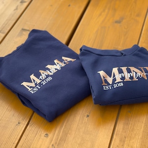 2 Hoody Set MAMA + MINI / Personalized Siblings Hoodys / Gift / Father / Dad / Mom / MAMA / Hood sweater / Family /
