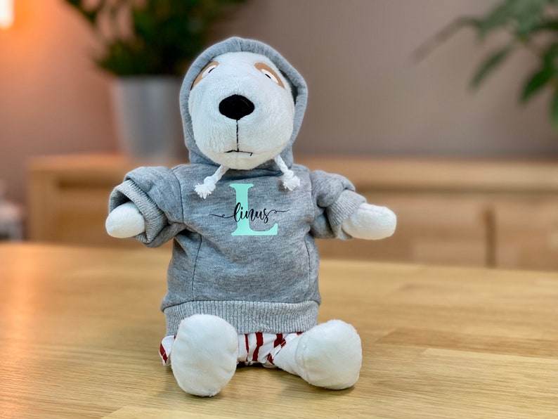 Kuscheltier Hoody mit Name / personalisiert / Pullover / Baby / Schmusetier / Plüschtier/ Schlafwächter / Knuffel / Stofftiere / Kinder Bild 5