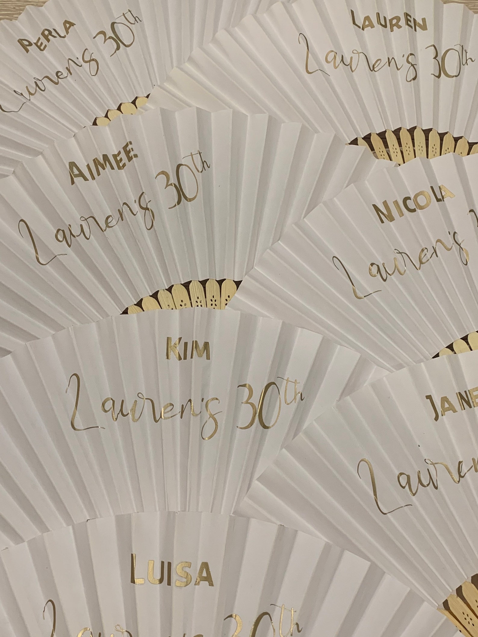 Bamboo & White Paper Folding Hand Fans - Wedding Favors, Party Decorations, Gifts 7 thumbnail image