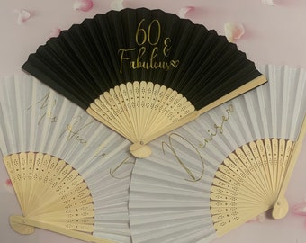 Paper and bamboo personalised hand fan white pink black wedding hen party girls holiday gift wedding birthday bulk order baby shower bride