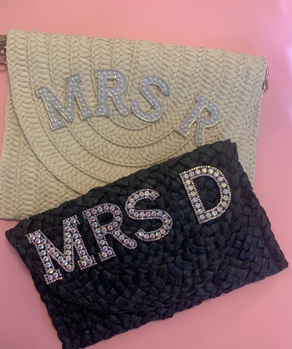 Black Straw Clutch Bag. Evening Birthday Celebration Hen Party Etsy