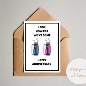 Verjaardagskaart golfthema voor vriend, leuke kaart golfverjaardag voor vriendin, golfwoordspeling Look How Par We've Come, Verjaardag echtgenoot