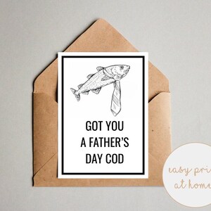 Vaderdag vissen | Heb je een kabeljauw voor vaderdag | Grappige woordspeling op vaderdagkaart | Vaderdagkaart Fish Pun | Afdrukbare kaart
