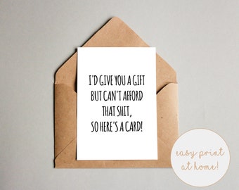 PRINTABLE Birthday Card / Print at home birthday card / Funny birthday card/ Digital download ONLY