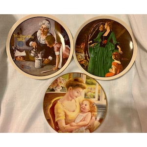 Collectibles Plates Mother&#39;s Day Norman Rockwell Avon Vintage Moms At Work