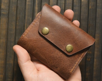 Simple and Practical Card Holder, Handmade Genuine Leather Wallet, Handmade Personalized Slim Cardholder, Minimalist Design Coin Wallet